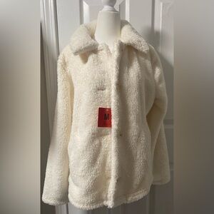 32 Degrees Women's Cream Fleece Puffer Jacket